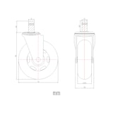 thumbnail of 5x Hartbodenrollen ROLO SKATE 11mm / 75 mm Büro-Stuhl-Rollen Chrom transparent (5er Pack)