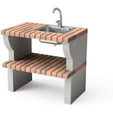 thumbnail of MF - Barbecue PACK 1 Palermo voor hout & houtskool (Grijs/Terracotta - 259x58x220 cm) REF: M00900 - Voor buitengebruik.