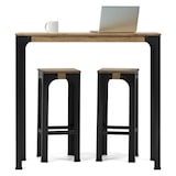 thumbnail of Bristol Bistrotisch 59x59x108cm  Anthrazit, Massives Kiefernholz mit Antik-Effekt- Finish, Industriestil, Box Furniture