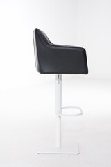 thumbnail of Décoshop26 - Barhocker hoher Tresenhocker quadratische Ziernähte schwarzer PVC-Sitz weißes Metallgestell 10_0004740