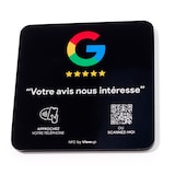 thumbnail of Plaque avis Google NFC connectée avec QR code Viewup - 10x10cm - Acrylique rigide - Noir