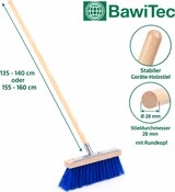 thumbnail of Schneebesen Winterbesen 35cm Breit mit Stiel 160cm Lang Eiskratzer blaue lange Borsten Besen für Schnee