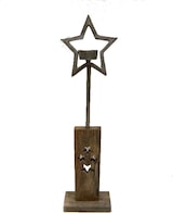 thumbnail of Tarrington House Stern-Teelichthalter, Aluminium/Holz, 16 x 7 x 57 cm, mit hochrechteckigem Sockel, silber