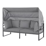 thumbnail of SVITA MAUI Gartenmöbel-Lounge-Set mit Dach Outdoor-Sofa Strandkorb-Sonneninsel Stahl Hellgrau