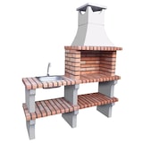 thumbnail of BARBECUE XL-ART - Barbecue avec évier, en brique et ciment réfractaire, avec côtés en brique - 153x52x196cm