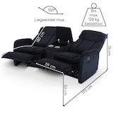 thumbnail of Kinosessel, 2er-Fernsehsessel mit mechanischer Relaxfunktion, Easy-Lift, für 2 Personen, 2 Getränkehalter, Cord-Mikrofaser in Nachtblau, Raburg Maxx