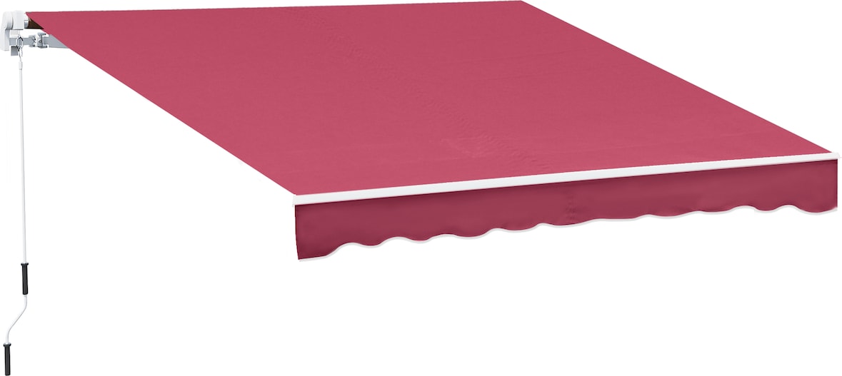 Toldo Manual Plegable de Aluminio con Manivela Terraza Balcón 395x245 cm Rojo