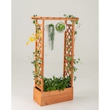 thumbnail of COSTWAY Canteiro elevado com treliça e cobertura suspensa, vaso com treliça, floreira para plantas trepadeiras, laranja