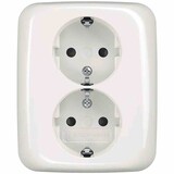 thumbnail of Steckdose, 2f, alpinweiß, Unterputz, mit erhöhtem Berührungsschutz, IP20, Komplettgehäuse