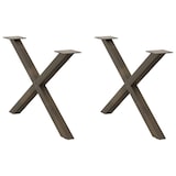 thumbnail of vidaXL Couchtischbeine X-Form 2 Stk. Naturstahl 70x(42-43) cm Stahl
