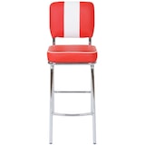 thumbnail of Lote de 2 taburetes de bar Avellino, taburete de bar, diseño retro años 50, polipiel ~ rojo-blanco