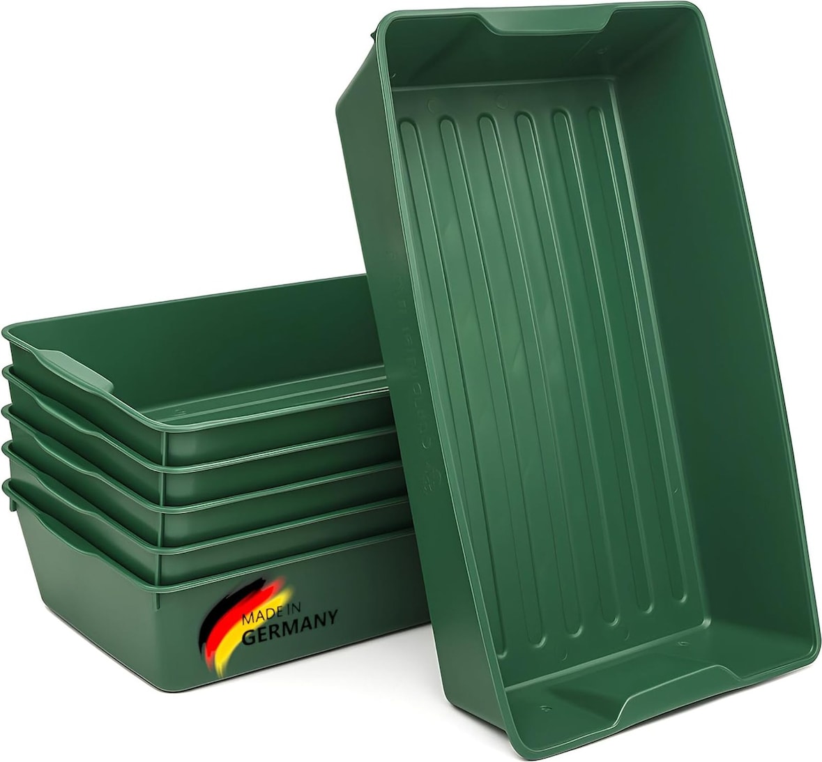 Gärtnerbox Pflanzschale Pikierschale 58x32x11 Profi Pflanzwanne Saatschale grün Grün