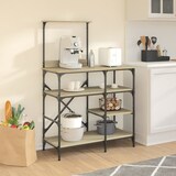 thumbnail of Estantería de cocina madera ingeniería metal roble 90x40x132 cm