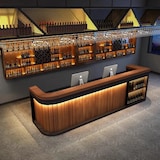 thumbnail of Bartresen, Empfangstheke in Holzoptik – Holzmaserungsdesign, geeignet für Bar, Restaurant & Café Braun 180x60x100cm【Hutaohei 180】