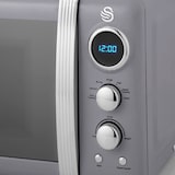 thumbnail of SWAN SM22030GRNEU Retro Microondas Digital 20L, 5 Niveles de Potencia, Función Descongelación Temporizador 60 Min, Gris, 800W