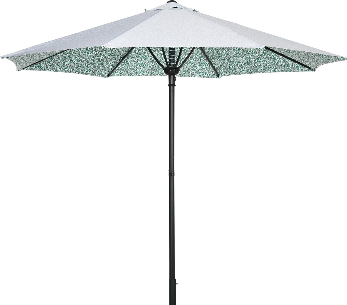 Ombrellone da Giardino Ø292x250 cm in Metallo e Poliestere Bianco/Verde