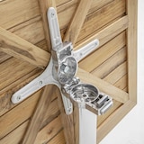 thumbnail of Aluminium- und Holztisch quadratisch und neigbare Tischplatte 70 x 70 x 70 cm - Oviala