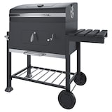 thumbnail of Barbecue Grill A Carbonella BBQ Giardino Picnic Terrazzo Coperchio Ruote Termometro Ripiano Ribaltabile 4 Ganci Manico Acciaio Inox 106x46x114 cm Nero