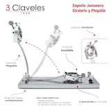 thumbnail of 3 Claveles - Soporte Jamonero Plegable en Acero Inoxidable con Cabezal Giratorio