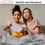 thumbnail of Kuscheldecke Anthrazit 220x240 cm Wolldecke Fleece extra weiche Wohndecke Sofa