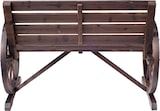 thumbnail of Banco de Madera con Apoyabrazos en Forma de Rueda de Carro 105,5x59x75 cm Marrón
