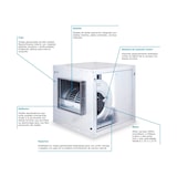 thumbnail of Unidad de ventilación doble aspiración con ventilador de la serie CVDA de 1 velocidad Salida HORIZONTAL (12/12, Potencia: 3/4 CV)