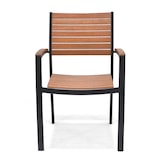 thumbnail of METRO PROFESSIONAL Cadeira empilhável com apoios de braços totalmente cobertos Lynx, alumínio/eucalipto, preto