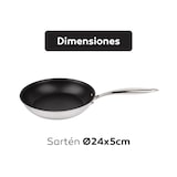 thumbnail of Masterpro - Bratpfanne Ø24x5 cm Argent, antihaftbeschichteter Edelstahl