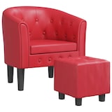 thumbnail of vidaXL Clubsessel mit Fußhocker Rot Kunstleder