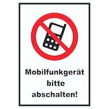 thumbnail of Handy aus Mobilfunkgerät abschaltenSchild A5 Rückseite selbstklebend