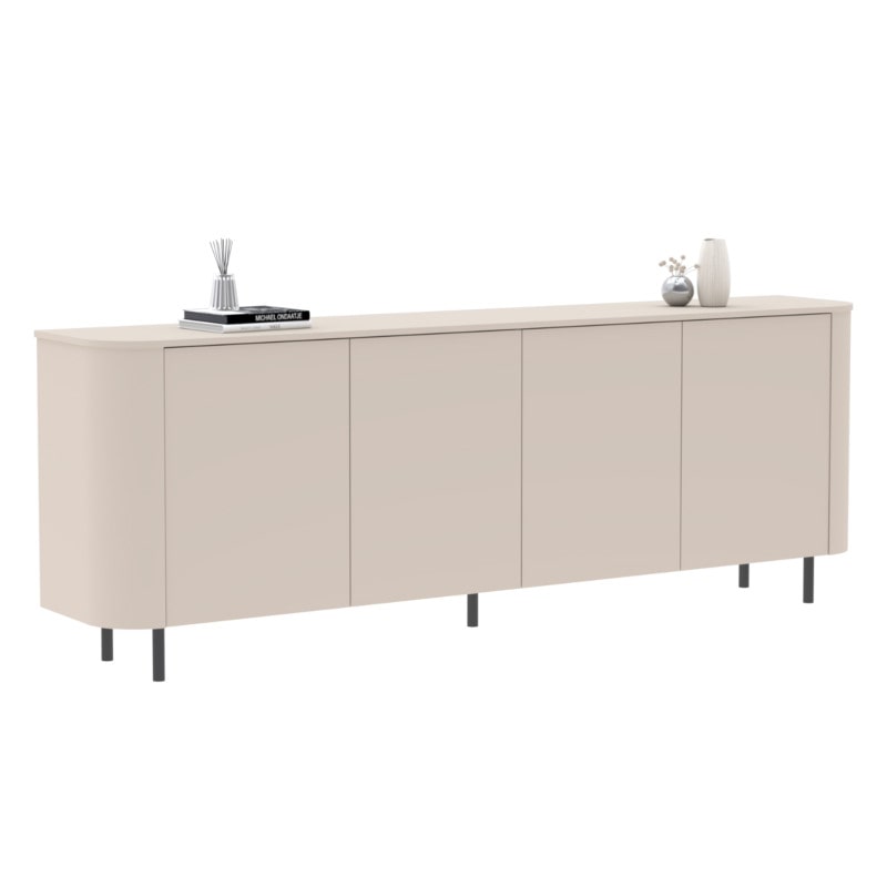 Matelpro - Buffet/bahut moderne 230 cm coloris cachemire Horizo - Moderne & Design -Cachemire mat -  -Types de portes: Battantes