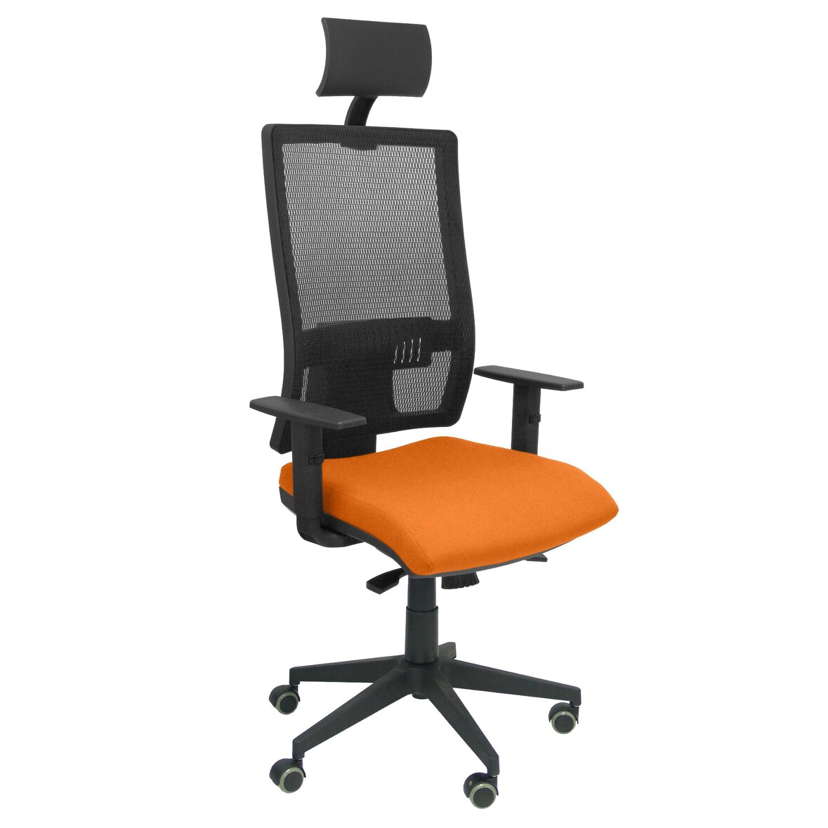 Horna Silla  y  Respaldo alto de malla transpirable con cabecero y asiento tapizado en tejido BALI color naranja (CON CABECERO INCLUIDO)