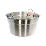 thumbnail of Mamù witte aluminium kookpan met ijzeren handvat, gemaakt in Italië, Ø 42 cm, ovenbestendig