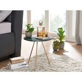 thumbnail of Beistelltisch Echter Marmor Grün 38x38x44cm Anstelltisch Metall Gold, Kleiner Dreibein Sofatisch Rund, Wohnzimmertisch Couch Modern, Couchtisch