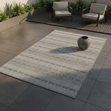 thumbnail of Teppich Balkon Boho Pflegeleicht Waschbar Strapazierfähig Terrasse Küche Läufer Grau 80x250 cm OEKO-TEX Gekettelt – ORLA von Kadima Design