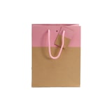 thumbnail of Luxus-Tüte L'Exceptional-Linie aus braunem und rosa Kraftpapier Kordelgriffe 18 + 10 x 22,7 cm je 250 - Gimex