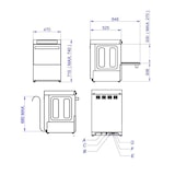 thumbnail of TOPLINE glazenwasmachine incl. ontkalker, spoelglansmiddeldispenser, vaatwasmiddeldispenser en afvoerpomp, 230 V, WDH 470 x 525 x 720 mm