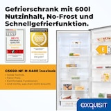 thumbnail of Exquisit Gefrierschrank, 600 Liter, No-Frost, LED-Beleuchtung, digitales Bedienpanel, leise, GS600-NF-H-040E inoxlook