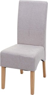 thumbnail of Esszimmerstuhl Latina, Küchenstuhl Stuhl, Stoff/Textil MVG-zertifiziert ~ creme-beige, helle Beine