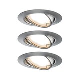 thumbnail of Paulmann Spot encastré LED Base Coin Kit de base orientablerond 90mm 20° Coin 3x5W 3x370lm 230V3000K Acier brossé 93421