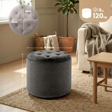 thumbnail of CLP Sitzhocker Pantin Samt Samt HBT: 42x44x44 cm grau