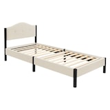 thumbnail of ML-Design Polsterbett 90x200 cm Beige, Einzelbett mit stabilem Bettgestell, Bettrahmen mit gepolstertes Kopfteil & Lattenrost, Modernes Jugendbett