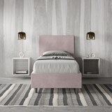 thumbnail of Letto Singolo con rete imbottito 90x190 microfibra glicine Adele