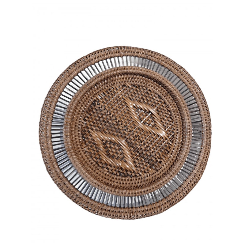 NARDINI FORNITURE Sottopiatto in rattan rotondo D.33 cm Bamboo2 marrone