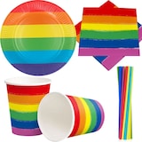thumbnail of Regenbogen Party Deko Set Einweggeschirr Partyset Partydeko bunt Pirde LBTQ
