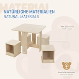 thumbnail of Joyz Kindersitzgruppe 5-teilig mit 1 Tisch & 4 Hockern, Kindermöbel Set aus Holz, Hocker mit Stauraum, Kindertisch Schreibtisch Maltisch für