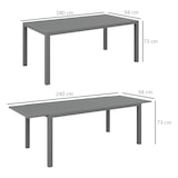 thumbnail of Mesa de jardín extensible mesa de comedor exterior mesa de terraza rectangular para 6 -8 personas con marco de aluminio carga 50 kg 180/240x94x73 cm
