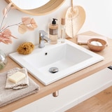 thumbnail of Vasque rectangulaire à encastrer céramique blanche 50x43cm LINA