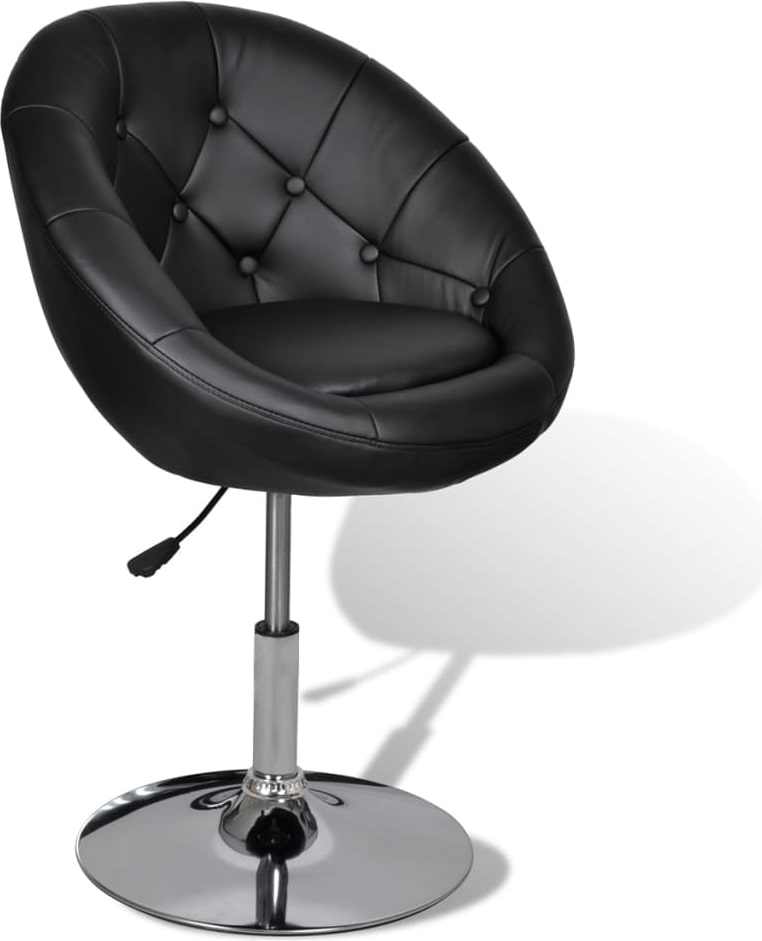Décoshop26 - Barhocker x1 höhenverstellbarer Lounge-Sessel aus schwarzem PVC und Stahl DEC029515