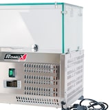 thumbnail of Romux® Kühlvitrinen für Tapas 200x33x44 cm aus Edelstahl und Glashaube mit 10 Becken GN 1/4 | Gekühlte Vitrine mit digitalem Dixell-Thermostat